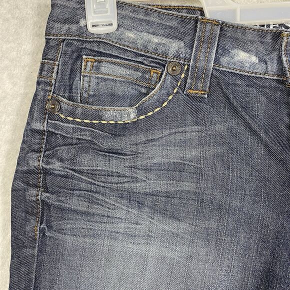 Guess Jeans Womens Size 30 Flirty Straight Stretch Ripped Distressed Whiskering - Picture 6 of 16